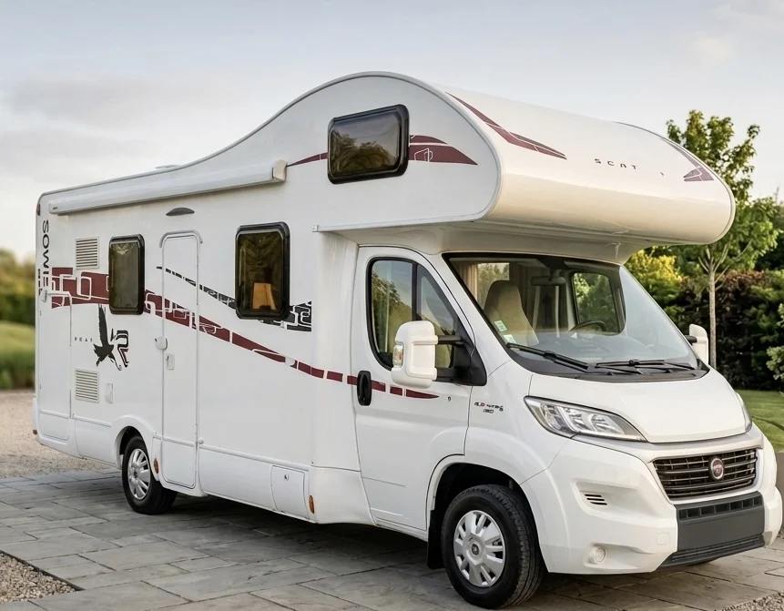 Location de camping-car 7 places sur la Côte d'Opale près de Boulogne-sur-Mer – vue extérieure du véhicule